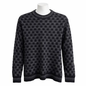 Size XXL Pronto Uomo Vintage Wool Blend Patterned Grandpa Pull Over Sweater